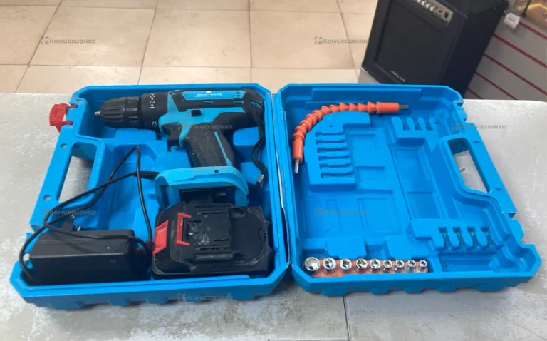 синяя дрель шуруповерт 18в