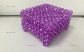 Шкатулка из бусин лиловая