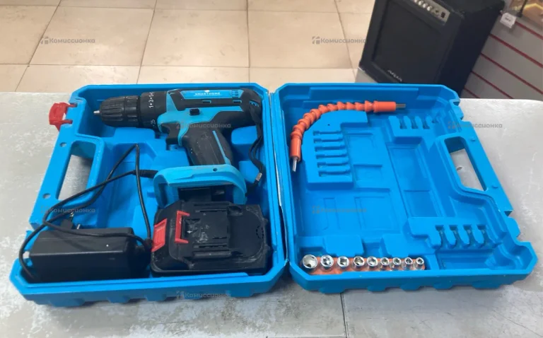 синяя дрель шуруповерт 18в