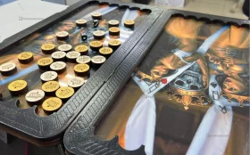 Нарды со стеклянными вставками череп и девушки