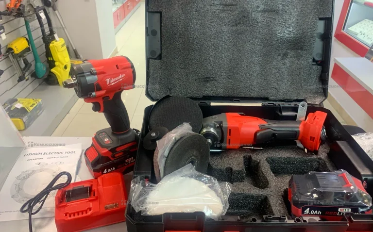 набор 2 в 1 гайковерт и ушм  Milwaukee