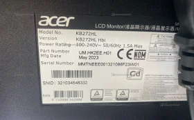 Купить Монитор Acer KB272HLHbi б/у , в Набережные Челны Цена:6500рублей