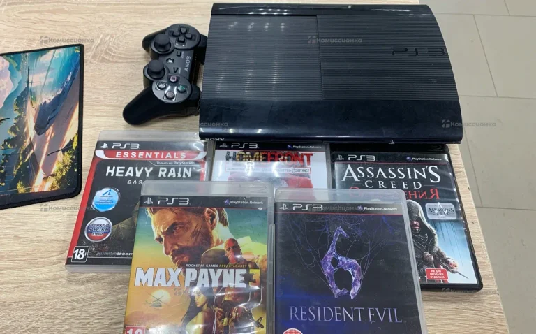 Приставка Sony PlayStation 3 500ГБ + диски 5шт