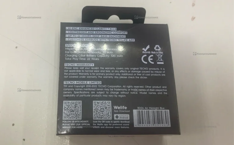 Наушники  Tecno Buds 4 Air синий