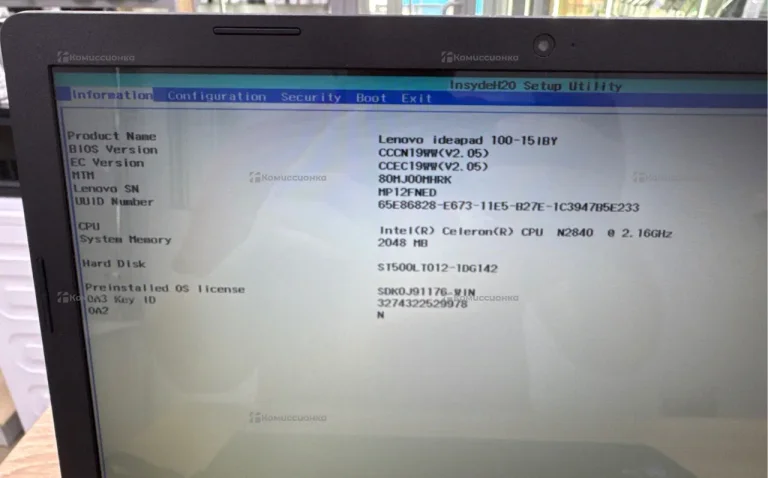 Ноутбук lenovo 100-15iby