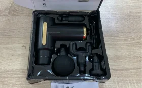 Массажер-пистолет MiKSiK, вибрационный, пластик, 4 насадки, черный