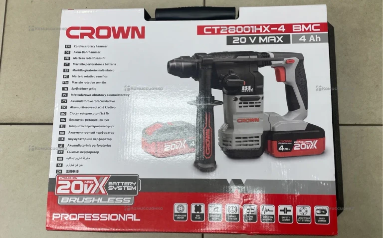 Аккумуляторный перфоратор CROWN CT28001HX-4 BMC