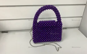 Купить Сумка женская из бусин фиолетовая б/у , в Казань Цена:2700рублей