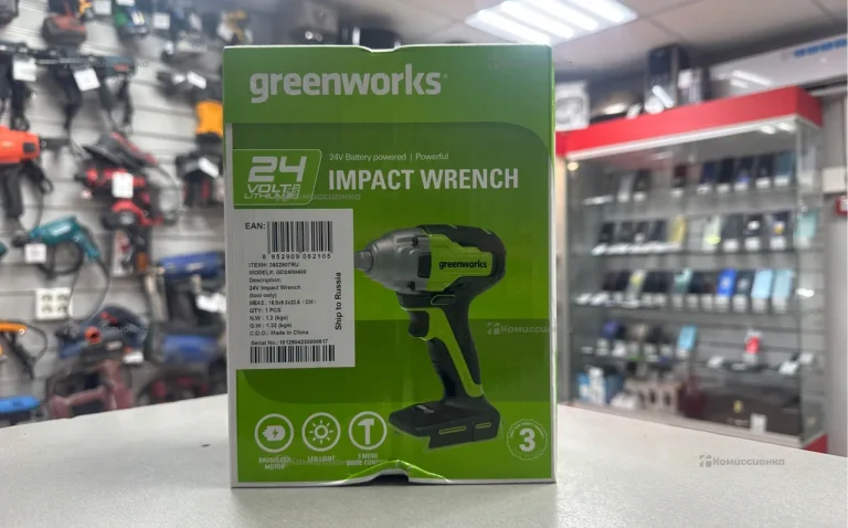 Аккумуляторный ударный гайковерт greenworks GD24IW