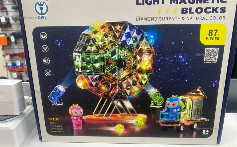 Магнитный конструктор Волшебное колесо с подсветкой, 87 деталей