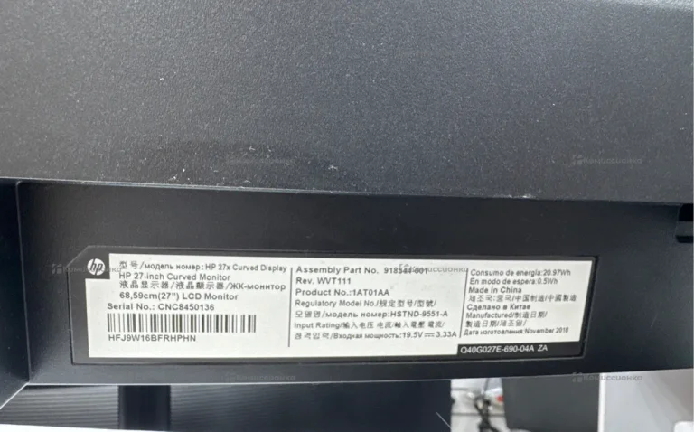 Монитор Hp 27x Curved Display