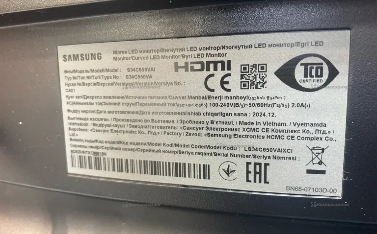 Монитор Samsung ViewFinity S6 S34C650VAI