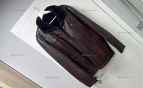 Дубленка мужская кожаная коричневая, 58 размер