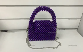 Купить Сумка женская из бусин фиолетовая б/у , в Казань Цена:2700рублей