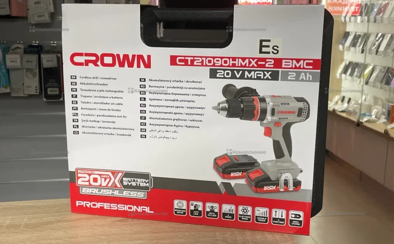 Аккумуляторный шуруповерт CROWN BL CT21090HMX-2 BMC