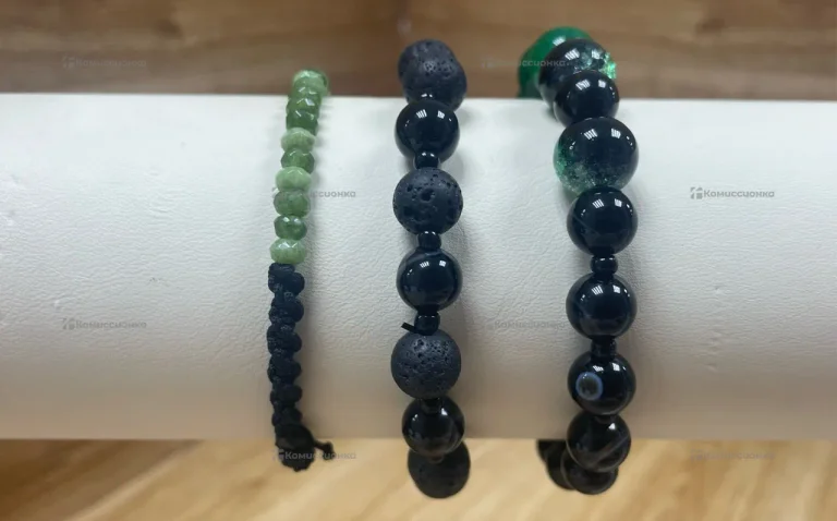 Набор браслетов из натуральных камней (зеленый)