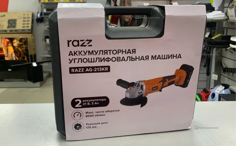 Аккумуляторная УШМ Razz AG-213KR