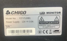 Купить Монитор CHIGO Display 27" IPS  (120Hz)  F27-F120B1, черный б/у , в Копейск Цена:8990рублей