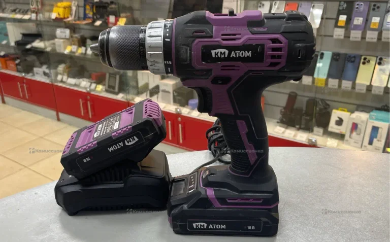 Дрель-шуруповерт аккумуляторная КМ АТОМ CD-181/2 K