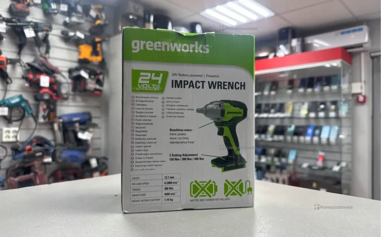 Аккумуляторный ударный гайковерт greenworks GD24IW
