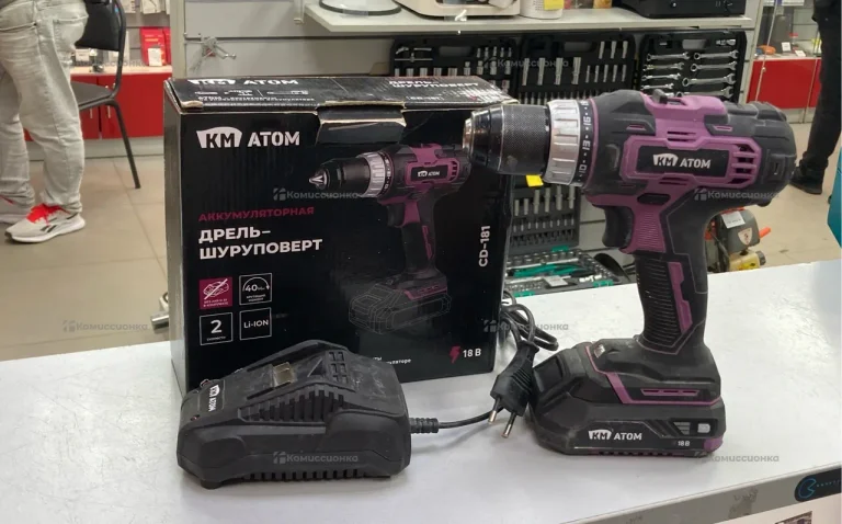 Дрель-шуруповерт аккумуляторная КМ АТОМ CD-181/2 K