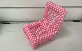 Шкатулка из бусин розовая