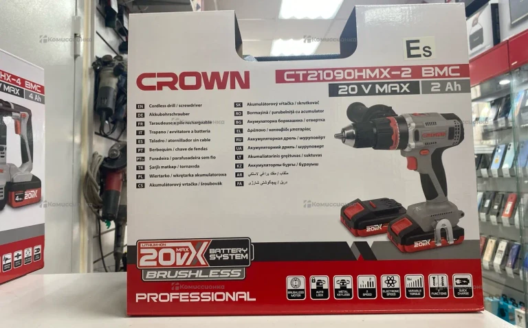 Аккумуляторный шуруповерт CROWN BL CT21090HMX-2 BMC