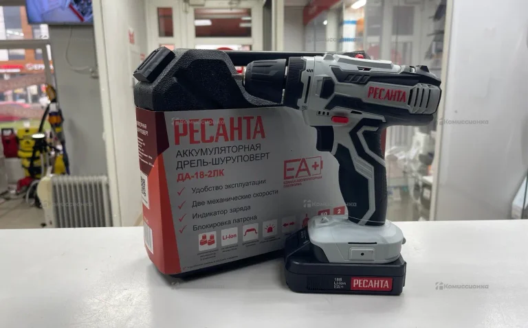 Аккумуляторная дрель-шуруповерт РЕСАНТА ДА-18-2ЛК