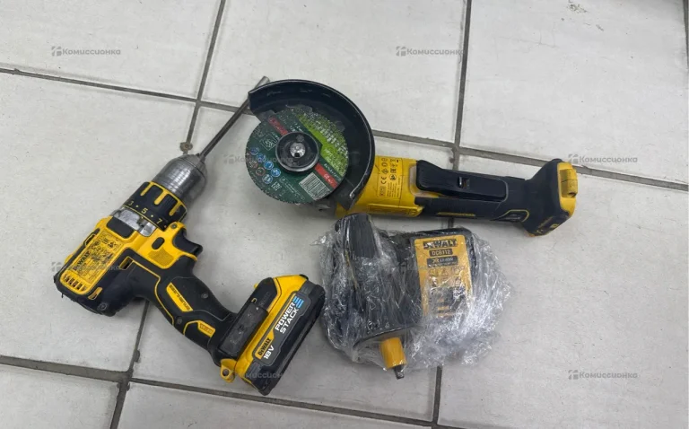 набор аккумуляторная ушм Dewalt dcg406 и дрель шур