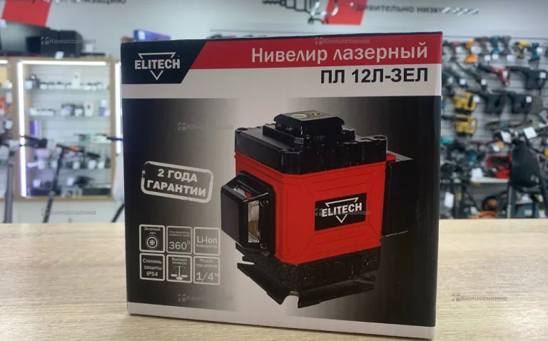 лазерный уровень elitech пл 12л-зел