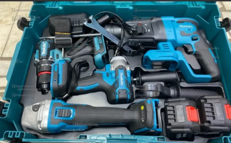 Набор Makita 4в1 (Перф/УШМ/Шурп/Гайк-т)