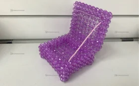 Шкатулка из бусин лиловая