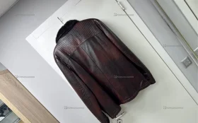 Дубленка мужская кожаная коричневая, 58 размер