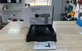 Массажер-пистолет MiKSiK, вибрационный, пластик, 4 насадки, черный