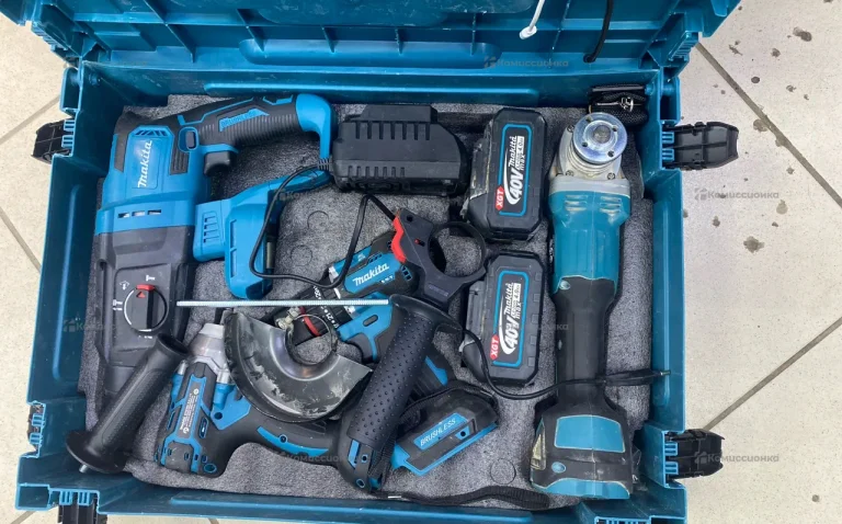 Набор Makita 4в1 (Перф/УШМ/Шурп/Гайк-т)