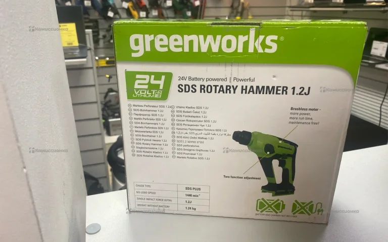 Перфоратор аккумуляторный бесщеточный Greenworks G
