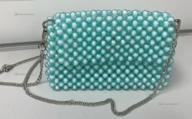 Шкатулка из бусин бирюзовая