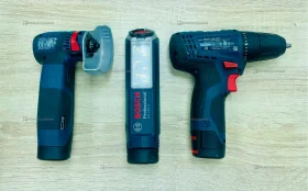 Набор Bosch шуруповерт. Мини ушм. фонарик.