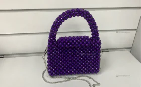 Купить Сумка женская из бусин фиолетовая б/у , в Казань Цена:3000рублей