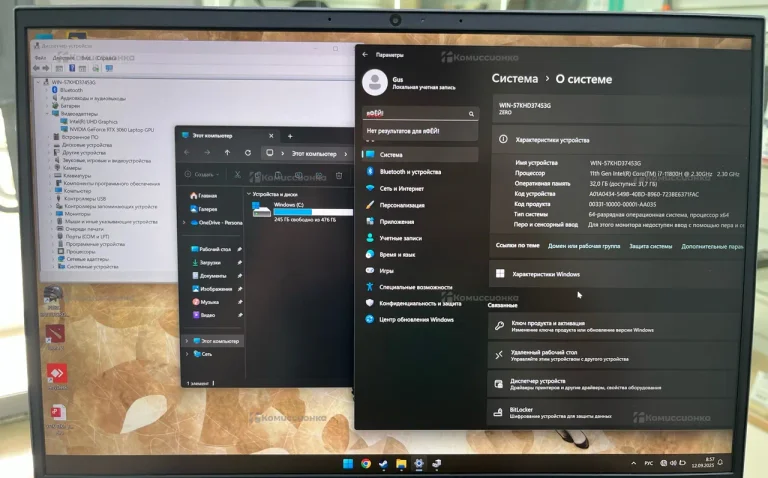 Ноутбук  thunderobot zero i7-11800H/rtx 3060