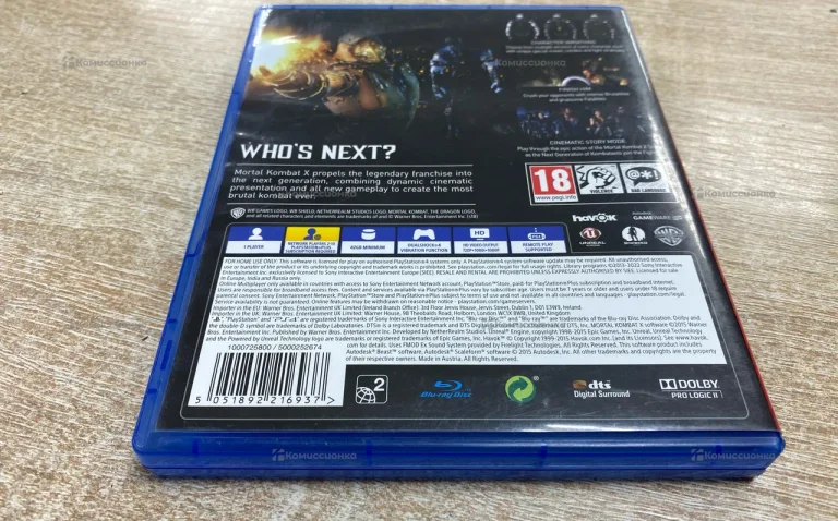 PS4. Диск ps4 MORTAL KOMBAT X