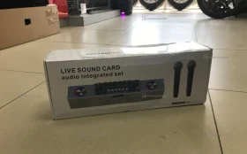 Колонка  микшер Live Sound Card + два микрофона