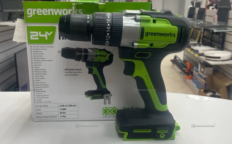 Дрель-шуруповерт greenworks GD24DD 2.0Ah