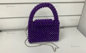 Купить Сумка женская из бусин фиолетовая б/у , в Казань Цена:2700рублей