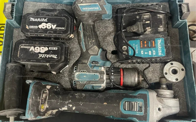 Аккумуляторная УШМ Makita + шуруповерт