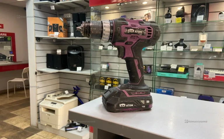 Дрель-шуруповерт аккумуляторная КМ АТОМ CD-181/2 K
