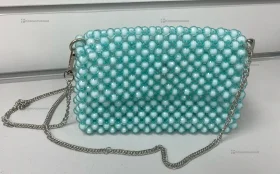 Купить Сумка женская из бусин бирюзовая б/у , в Казань Цена:2500рублей