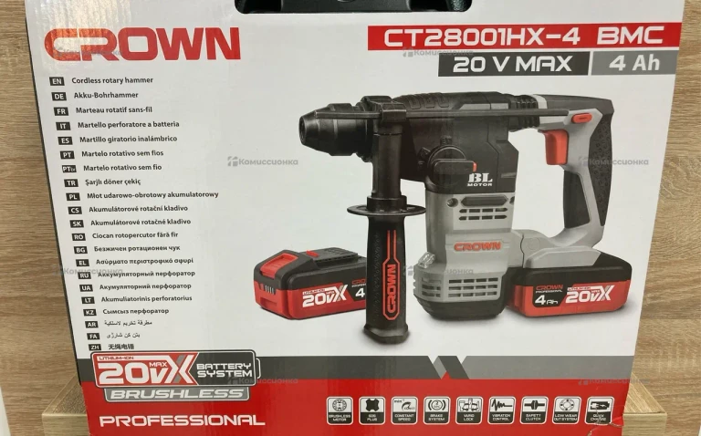 Аккумуляторный перфоратор CROWN CT28001HX-4 BMC