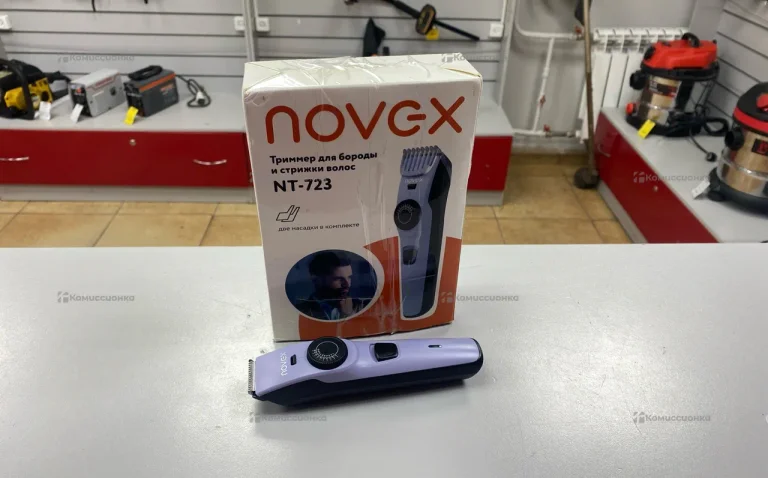 Триммер для стрижки волос Novex NT-723 (4 Вт, цвет черный + светло-голубой)