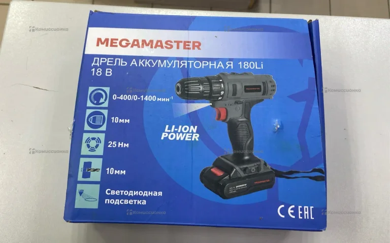 Дрель аккумуляторная Megamaster PTCD 180